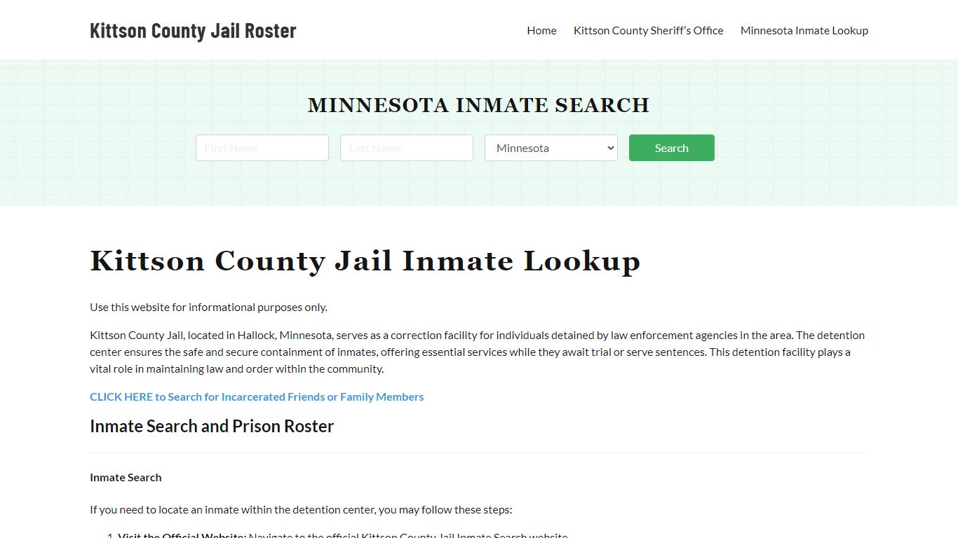 Kittson County Jail Roster Lookup, MN, Inmate Search